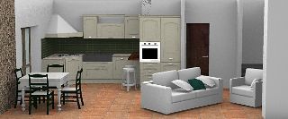 Cucina  e soggiorno 2 - Moderno  